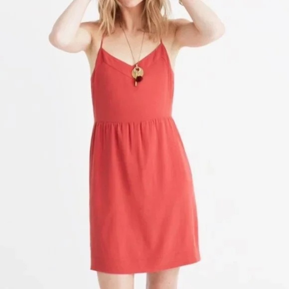 Madewell Dresses & Skirts - NWT Madewell Silk Red Racerback Mini Dress
